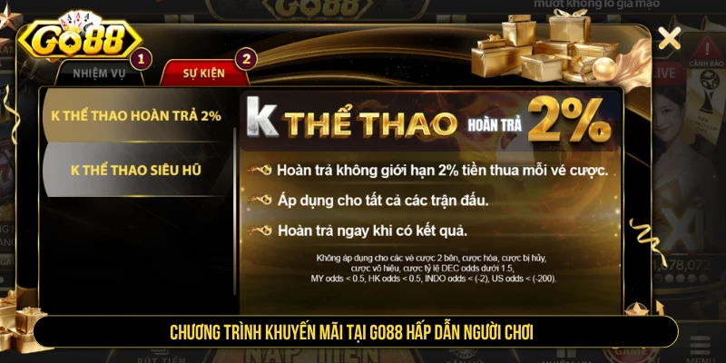 Chương trình khuyến mãi tại GO88